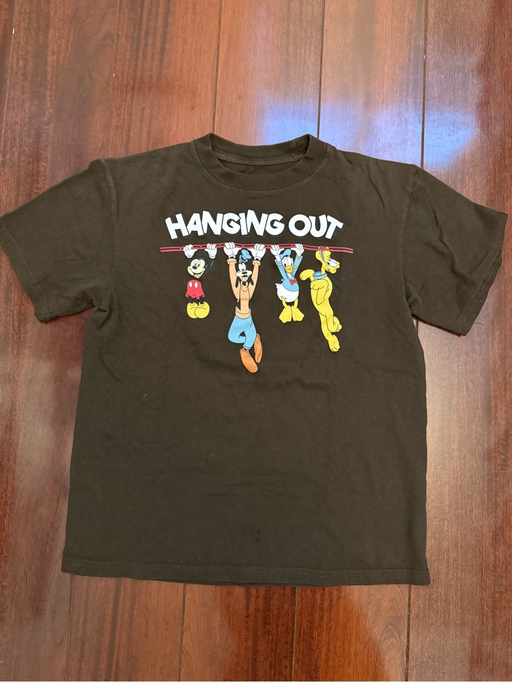 Disney Black 'Hanging Out' Character Tee with Mickey, Goofy, Donald & Pluto